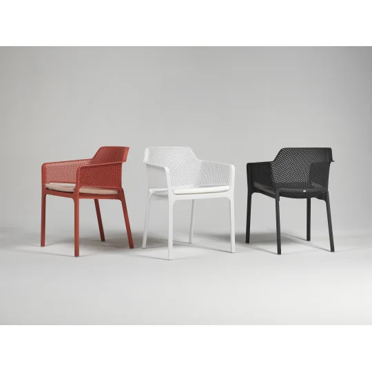 Stół STEP bianco/biały + 2 krzesła NET bianco/biały - Zdjęcie 5
