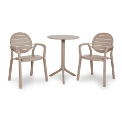 Stół STEP brązowy + 2 krzesła PALMA brązowy