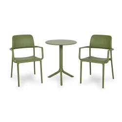 Stół STEP agave/zielony + 2 krzesła RIVA agave/zielony