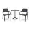 Stół STEP antracite/antracytowy + 2 krzesła RIVA antracite/antracytowy
