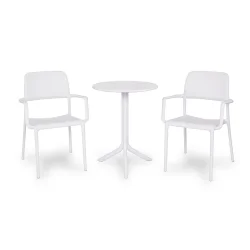 Stół STEP biały + 2 krzesła RIVA biały