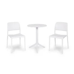 Stół STEP biały + 2 krzesła RIVA BISTROT biały