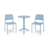 Stół STEP celeste/błękitny + 2 krzesła RIVA BISTROT celeste/błękitny