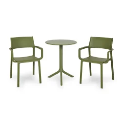 Stół STEP agave/zielony + 2 krzesła TRILL ARMCHAIR agave/zielony