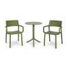 Stół STEP zielony + 2 krzesła TRILL ARMCHAIR zielony