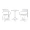 Stół STEP bianco/biały + 2 krzesła TRILL ARMCHAIR bianco/biały