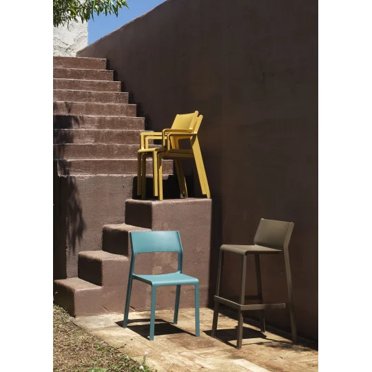 Stół STEP tortora/brązowy + 2 krzesła TRILL ARMCHAIR tortora/brązowy - Zdjęcie 5