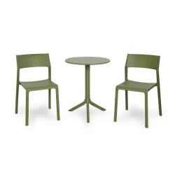 Stół STEP zielony + 2 krzesła TRILL BISTROT zielony
