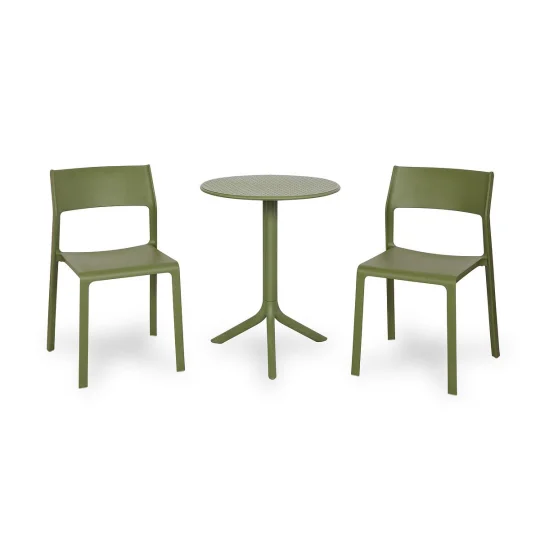 Stół STEP agave/zielony + 2 krzesła TRILL BISTROT agave/zielony
