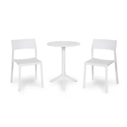 Stół STEP biały + 2 krzesła TRILL BISTROT biały