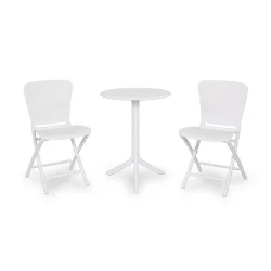 Stół STEP bianco/biały + 2 krzesła ZAC CLASSIC bianco/biały