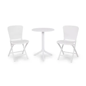 Stół STEP bianco/biały + 2 krzesła ZAC CLASSIC bianco/biały