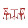 Stół SPRITZ czerwony + 2 krzesła CAPRI czerwony
