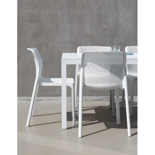 Stół SPRITZ bianco/biały + 2 krzesła BIT bianco/biały - Zdjęcie 5
