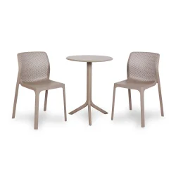 Stół SPRITZ brązowy + 2 krzesła BIT brązowy