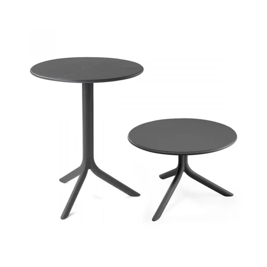 Stół SPRITZ antracytowy + 2 krzesła BORA antracytowy - Zdjęcie 2