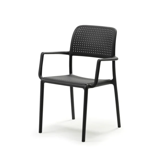 Stół SPRITZ antracytowy + 2 krzesła BORA antracytowy - Zdjęcie 3