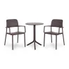 Stół SPRITZ ciemnobrązowy + 2 krzesła BORA ciemnobrązowy