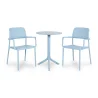Stół SPRITZ celeste/błękitny + 2 krzesła BORA celeste/błękitny