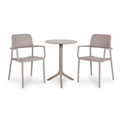 Stół SPRITZ brązowy + 2 krzesła BORA brązowy