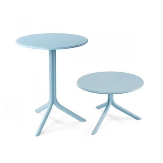 Stół SPRITZ celeste/błękitny + 2 krzesła BORA BISTROT celeste/błękitny - Zdjęcie 2