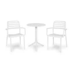 Stół SPRITZ bianco/biały + 2 krzesła COSTA bianco/biały