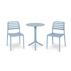 Stół SPRITZ błękitny + 2 krzesła COSTA BISTROT błękitny