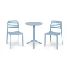 Stół SPRITZ celeste/błękitny + 2 krzesła COSTA BISTROT celeste/błękitny