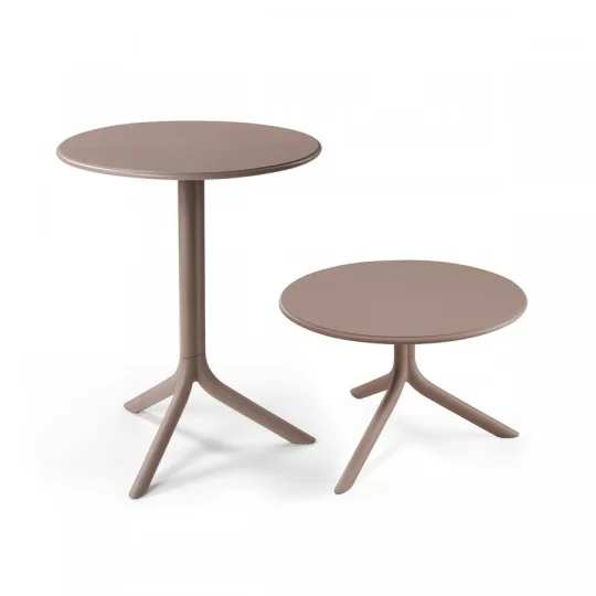 Stół SPRITZ tortora/brązowy + 2 krzesła NET tortora/brązowy - Zdjęcie 2