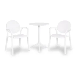 Stół SPRITZ bianco/biały + 2 krzesła PALMA bianco/biały