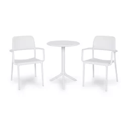 Stół SPRITZ bianco/biały + 2 krzesła RIVA bianco/biały
