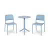 Stół SPRITZ celeste/błękitny + 2 krzesła RIVA BISTROT celeste/błękitny