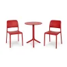 Stół SPRITZ rosso/czerwony + 2 krzesła RIVA BISTROT rosso/czerwony
