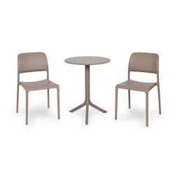 Stół SPRITZ brązowy + 2 krzesła RIVA BISTROT brązowy