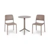 Stół SPRITZ tortora/brązowy + 2 krzesła RIVA BISTROT tortora/brązowy