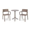 Stół SPRITZ brązowy + 2 krzesła TRILL ARMCHAIR brązowy