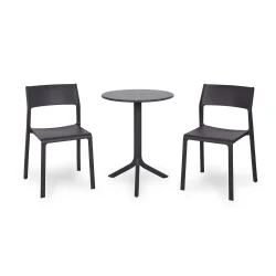 Stół SPRITZ antracytowy + 2 krzesła TRILL BISTROT antracytowy