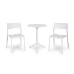 Stół SPRITZ bianco/biały + 2 krzesła TRILL BISTROT bianco/biały