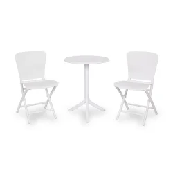 Stół SPRITZ biały + 2 krzesła ZAC CLASSIC biały