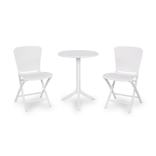 Stół SPRITZ bianco/biały + 2 krzesła ZAC CLASSIC bianco/biały
