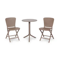 Stół SPRITZ brązowy + 2 krzesła ZAC CLASSIC brązowy