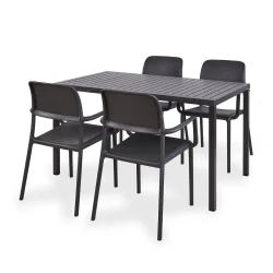 Stół CUBE 140x80 antracite/antracytowy + 4 krzesła RIVA antracite/antracytowy