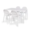 Stół CUBE 140x80 biały + 4 krzesła PALMA biały