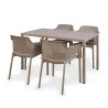 Stół CUBE 140x80 tortora/brązowy + 4 krzesła NET tortora/brązowy
