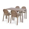 Stół CUBE 140x80 brązowy + 4 krzesła PALMA brązowy