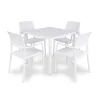 Stół CUBE 80 bianco/biały + 4 krzesła BORA bianco/biały