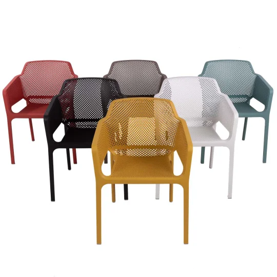 Stół CUBE 80 bianco/biały + 4 krzesła NET bianco/biały - Zdjęcie 12