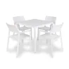 Stół CUBE 80 bianco/biały + 4 krzesła TRILL ARMCHAIR bianco/biały