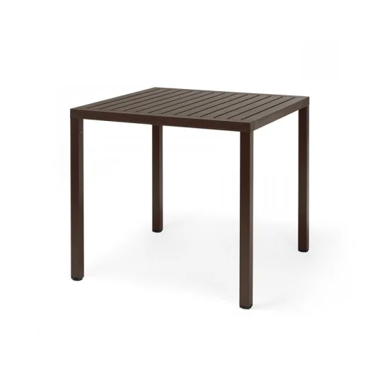 Stół CUBE 80 caffe/ciemnobrązowy + 4 krzesła BORA caffe/ciemnobrązowy - Zdjęcie 2