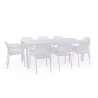 Stół rozkładany RIO 210/280 bianco/biały + 8 krzeseł NET bianco/biały